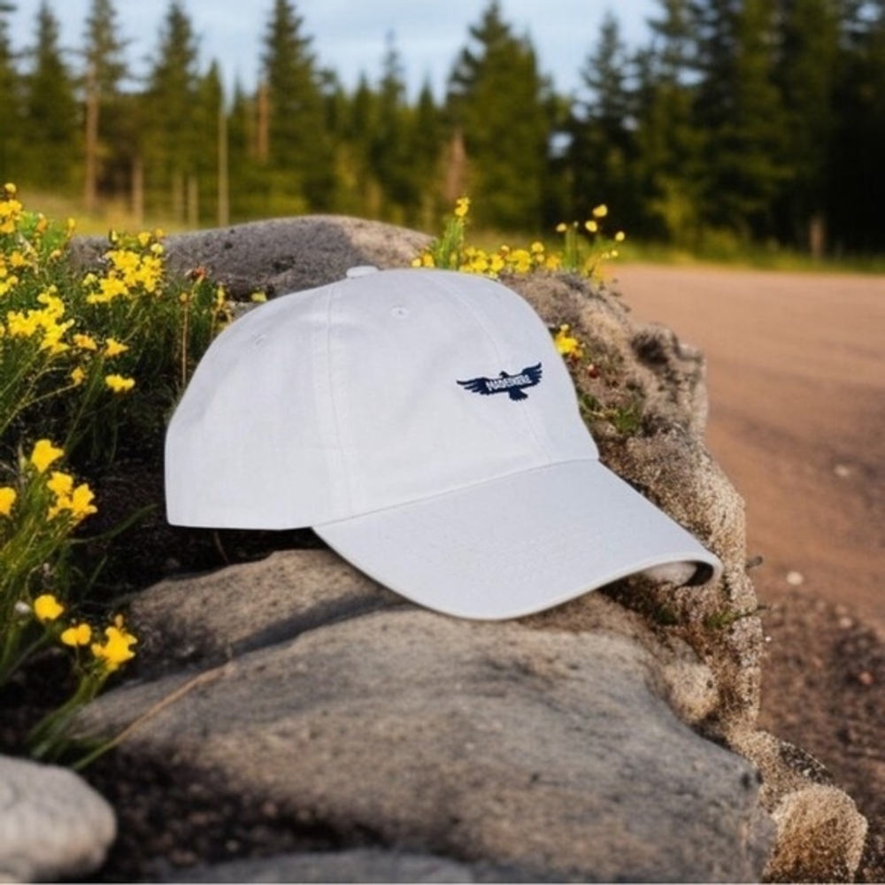 MADE HERE Classic Dad Hat White Blue Eagle Embroidered Snapback Baseball Cap New - Picture 2 of 7